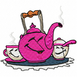 Teapots Embroidery Design 3 Teapots Embroidery Design 3